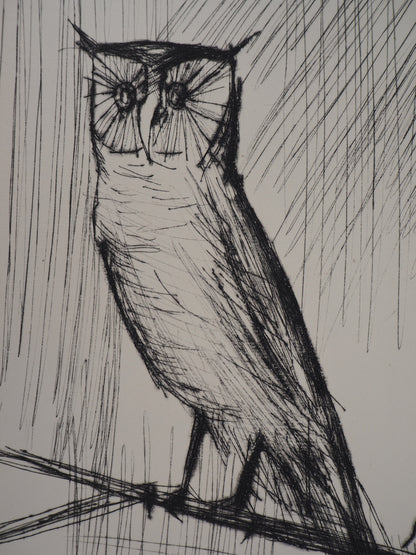 Bernard BUFFET : Le Hibou - Gravure originale