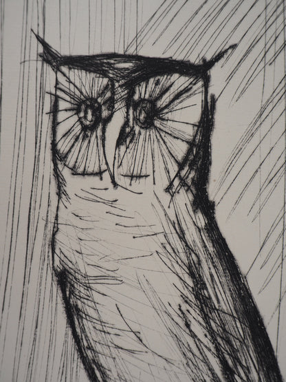 Bernard BUFFET : Le Hibou - Gravure originale