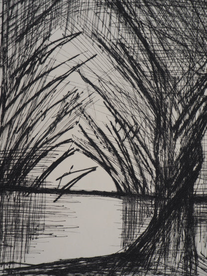 Bernard BUFFET : Cathédrale d'arbres - Gravure originale