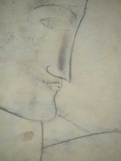 Amedeo MODIGLIANI : Homme de profil  - Lithographie signée