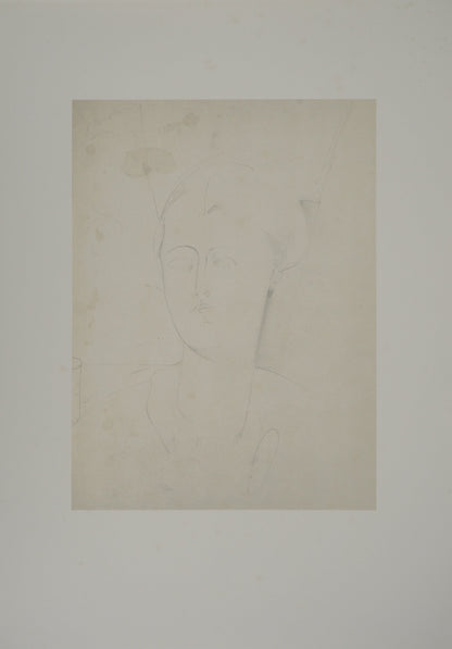 Amedeo MODIGLIANI : Portrait de femme - Lithographie signée