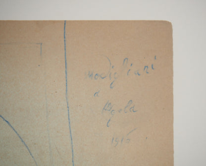 Amedeo MODIGLIANI : Portrait d'Angela - Lithographie signée