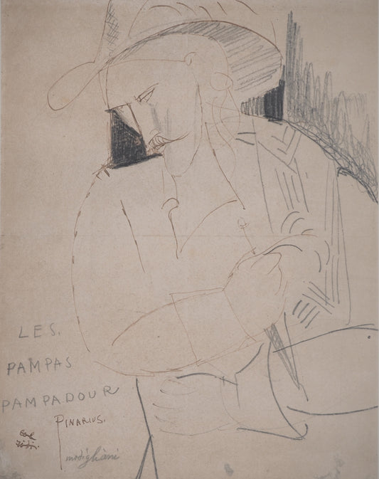 Amedeo MODIGLIANI : Les pampas Pampadour  - Lithographie signée