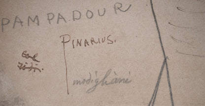 Amedeo MODIGLIANI : Les pampas Pampadour  - Lithographie signée