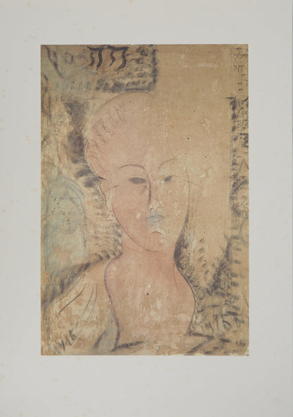 Amedeo MODIGLIANI : Portrait d'une bourgeoise - Lithographie signée
