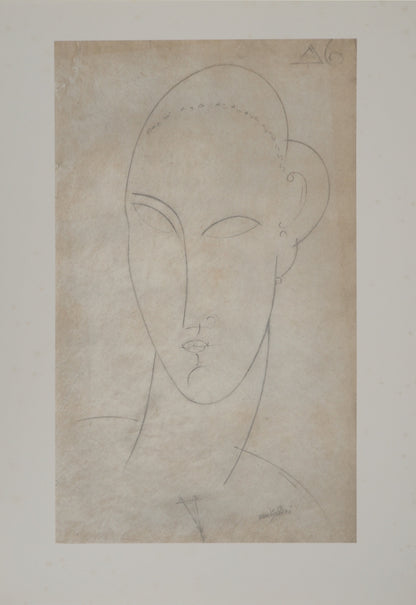 Amedeo MODIGLIANI : Cariatide de face - Lithographie signée