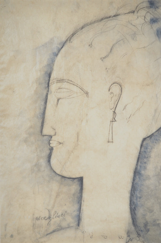 Amedeo MODIGLIANI : Cariatide de profil - Lithographie signée