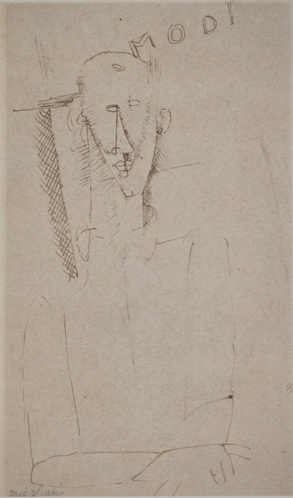 Amedeo MODIGLIANI : Portrait de l'artiste - Lithographie signée