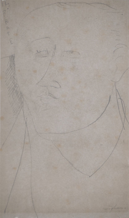 Amedeo MODIGLIANI : Portrait d'homme - Lithographie signée
