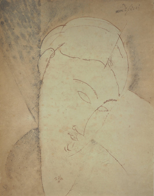 Amedeo MODIGLIANI : La jeune femme au chignon- Lithographie signée