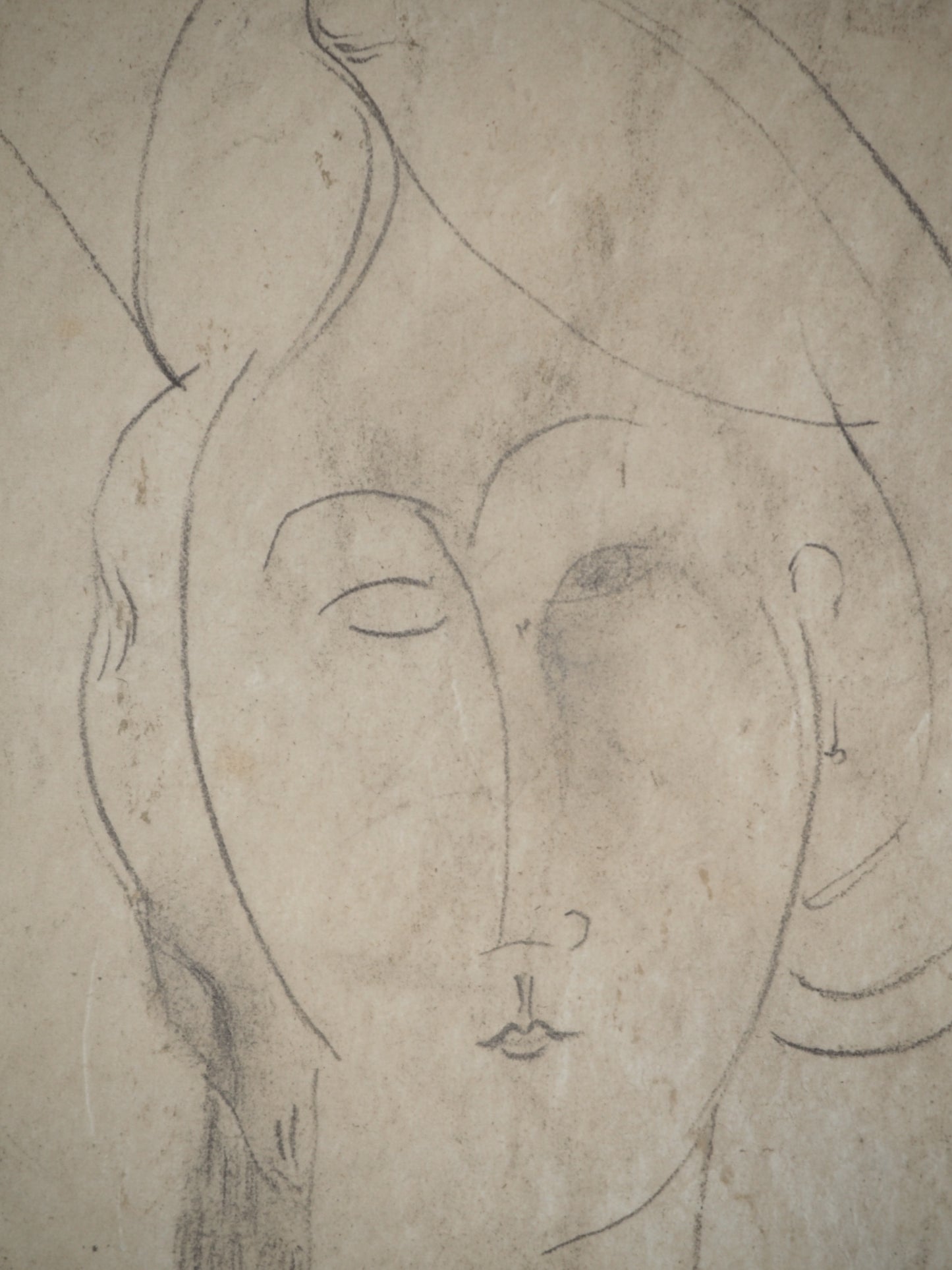 Amedeo MODIGLIANI : Portrait de femme (Jeanne) - Lithographie signée