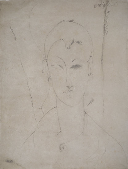 Amedeo MODIGLIANI : Portrait de Femme - Lithographie signée