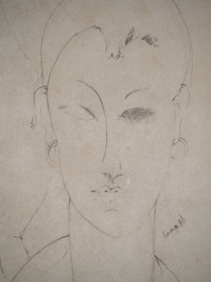 Amedeo MODIGLIANI : Portrait de Femme - Lithographie signée