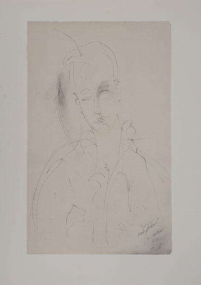 Amedeo MODIGLIANI : La jeune muse - Lithographie signée