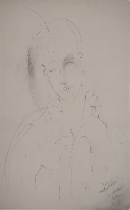 Amedeo MODIGLIANI : La jeune muse - Lithographie signée