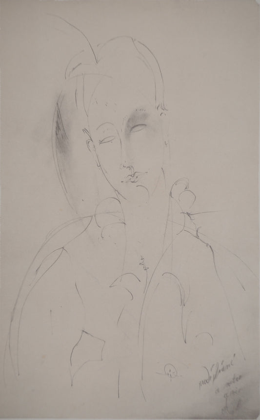 Amedeo MODIGLIANI : La jeune muse - Lithographie signée