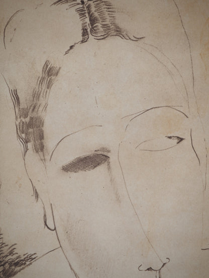 Amedeo MODIGLIANI : Portrait de la muse- Lithographie signée