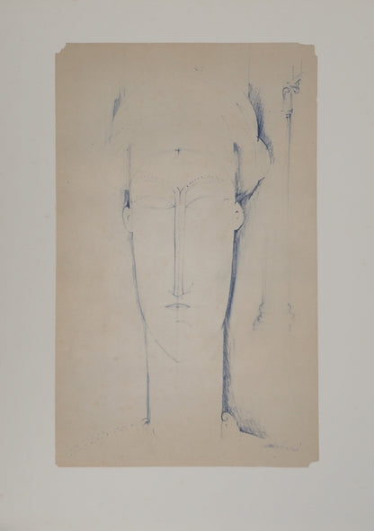 Amedeo MODIGLIANI : Cariatide en Bleu - Lithographie signée