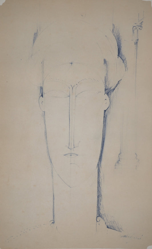 Amedeo MODIGLIANI : Cariatide en Bleu - Lithographie signée