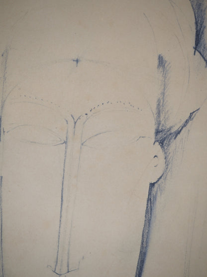 Amedeo MODIGLIANI : Cariatide en Bleu - Lithographie signée