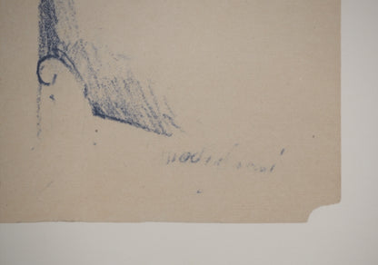 Amedeo MODIGLIANI : Cariatide en Bleu - Lithographie signée