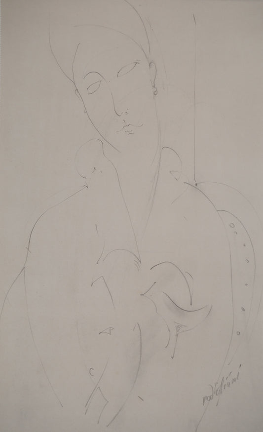 Amedeo MODIGLIANI : Muse en tenue de maison - Lithographie signée