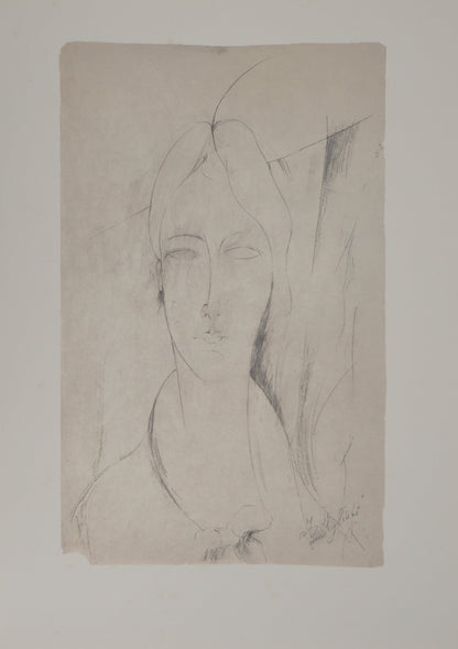 Amedeo MODIGLIANI : Jeune fille - Lithographie signée