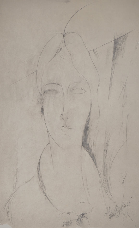 Amedeo MODIGLIANI : Jeune fille - Lithographie signée