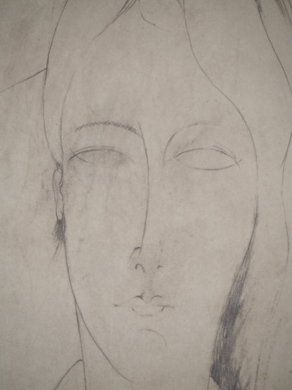 Amedeo MODIGLIANI : Jeune fille - Lithographie signée