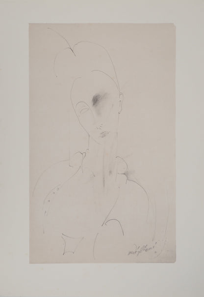 Amedeo MODIGLIANI : Lunia pensive - Lithographie signée