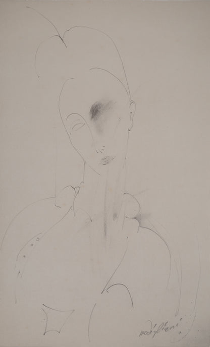 Amedeo MODIGLIANI : Lunia pensive - Lithographie signée
