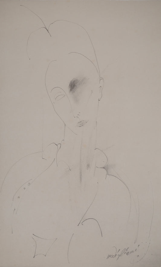 Amedeo MODIGLIANI : Lunia pensive - Lithographie signée