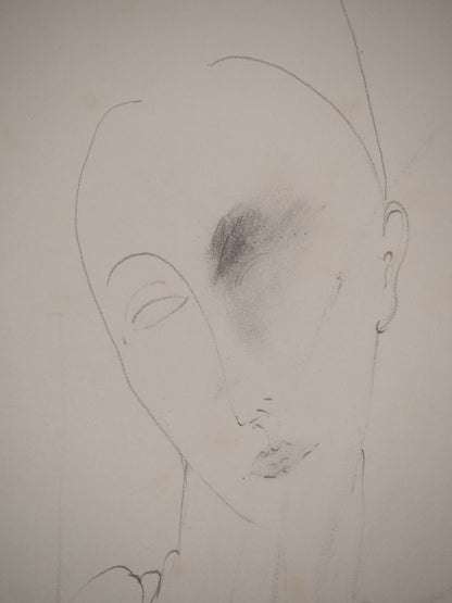 Amedeo MODIGLIANI : Lunia pensive - Lithographie signée