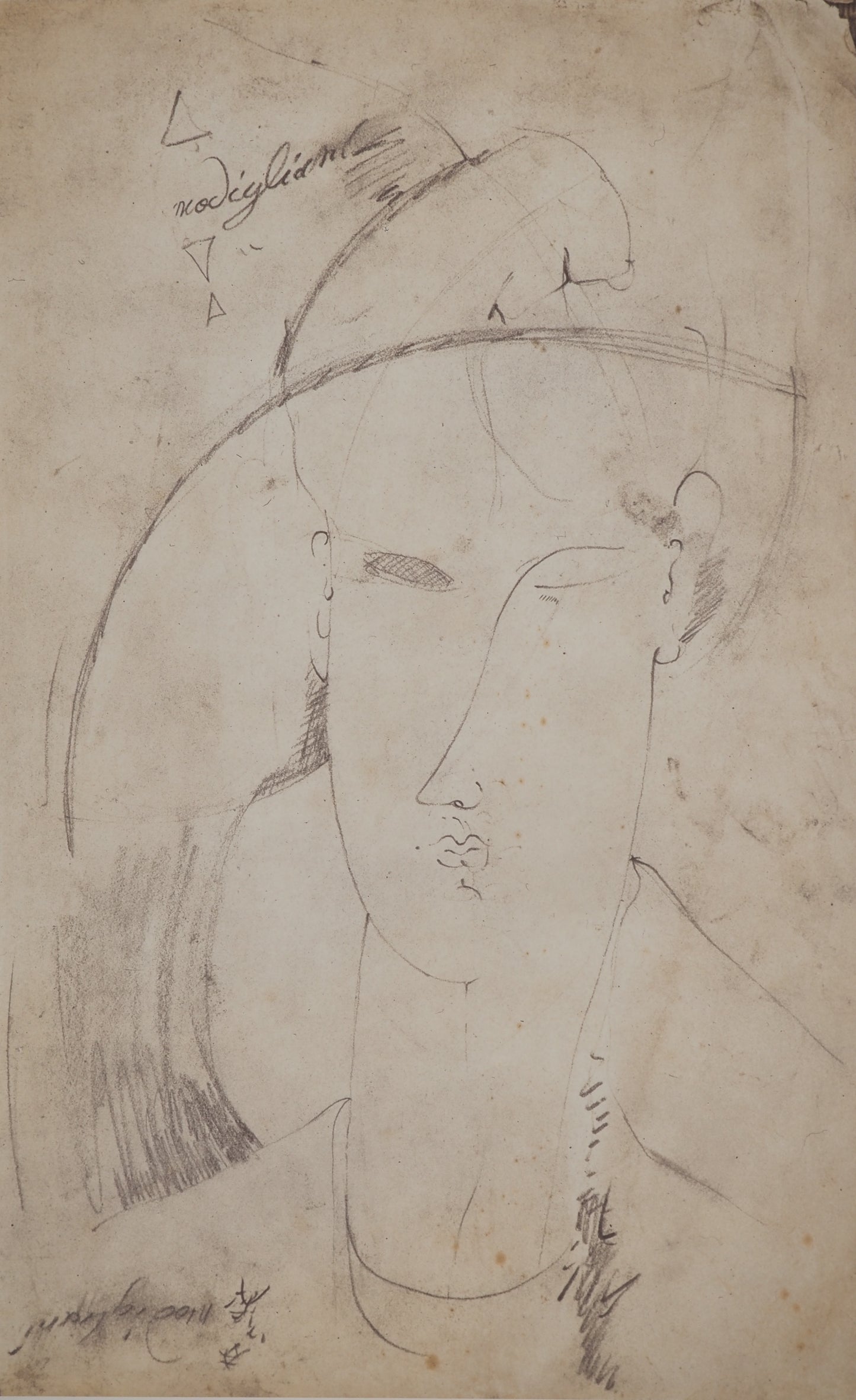 Amedeo MODIGLIANI : La femme au chapeau - Lithographie signée