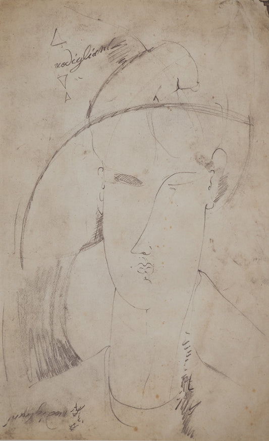 Amedeo MODIGLIANI : La femme au chapeau - Lithographie signée