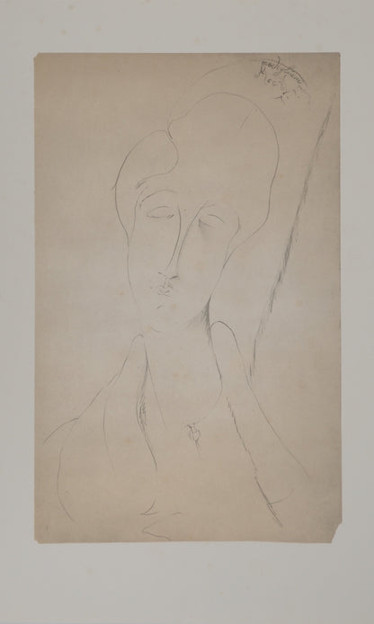 Amedeo MODIGLIANI : Etude pour un portrait - Lithographie signée