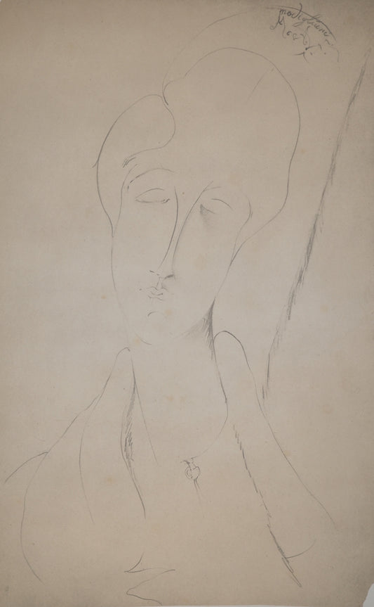 Amedeo MODIGLIANI : Etude pour un portrait - Lithographie signée