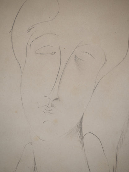 Amedeo MODIGLIANI : Etude pour un portrait - Lithographie signée