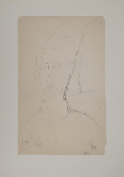 Amedeo MODIGLIANI : La coiffe - Lithographie signée