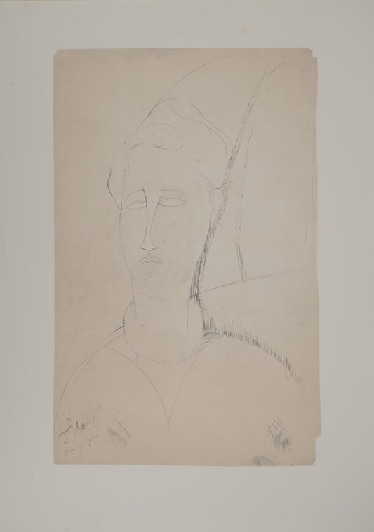 Amedeo MODIGLIANI : La coiffe - Lithographie signée