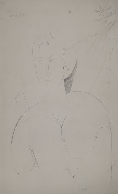Amedeo MODIGLIANI : Portrait en rondeur - Lithographie signée