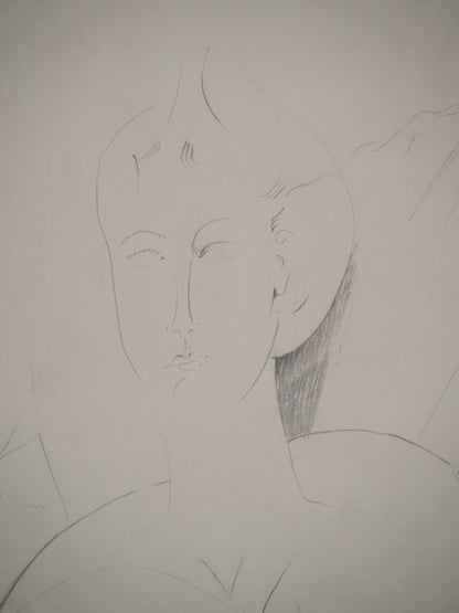 Amedeo MODIGLIANI : Portrait en rondeur - Lithographie signée