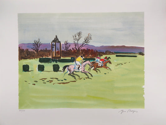 Yves BRAYER : Course d'obstacles - Lithographie originale signée