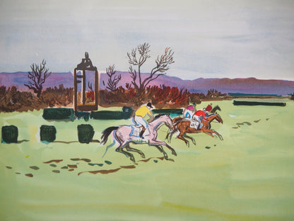 Yves BRAYER : Course d'obstacles - Lithographie originale signée