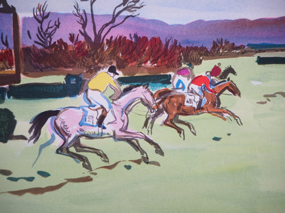 Yves BRAYER : Course d'obstacles - Lithographie originale signée