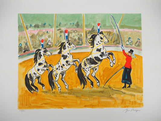 Yves BRAYER : Les chevaux au cirque - Lithographie originale signée