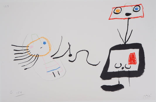 Joan MIRO : Femme et son enfant - Lithographie signée
