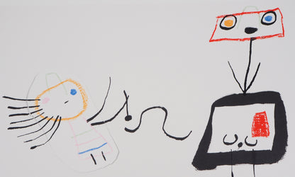 Joan MIRO : Femme et son enfant - Lithographie signée