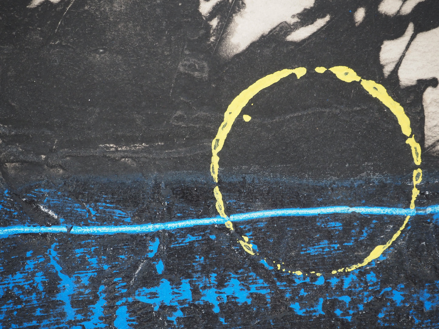 LIONEL : Composition en bleu - Gravure originale signée