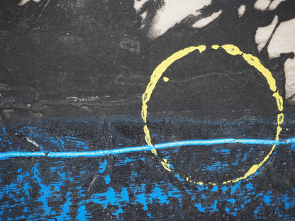 LIONEL : Composition en bleu - Gravure originale signée